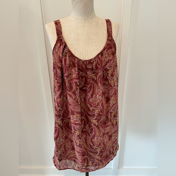 Lane Bryant Tops - Lane Bryant Brown and Pink Paisley Sleeveless Tank Top